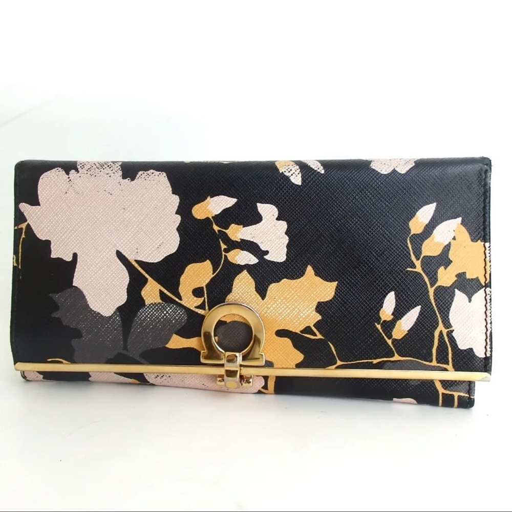 AUTH Salvatore Ferragamo Long Leather Wallet - Picture 1 of 7